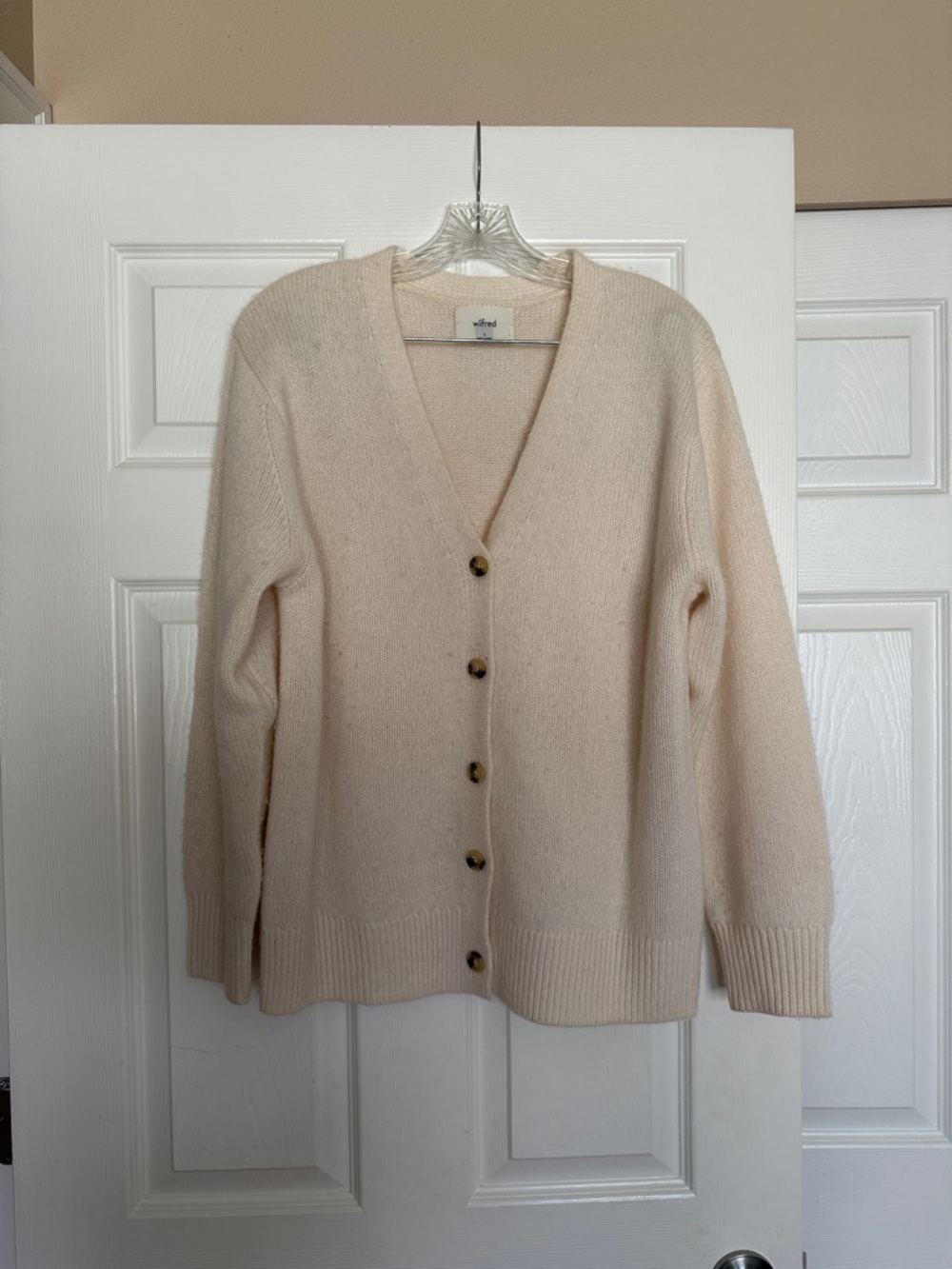 Aritzia Wilfred Light Birch Cashmere Cardigan S